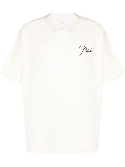 logo-embroidered cotton T-shirt by RHUDE