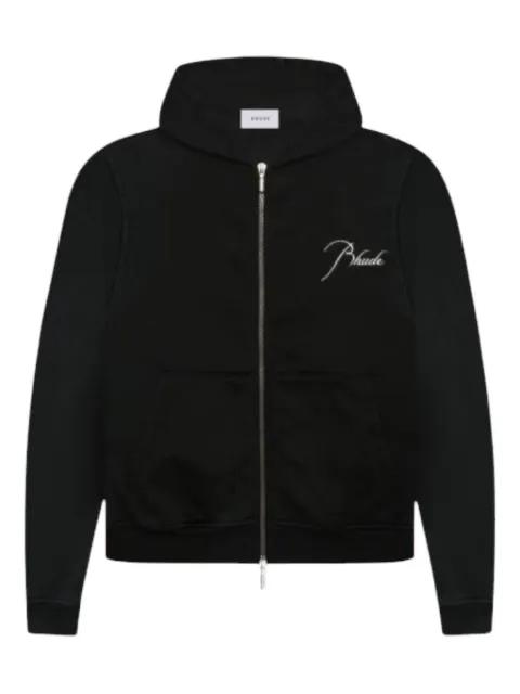 logo-embroidered zip-up hoodie by RHUDE