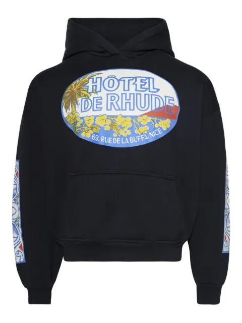 logo-print cotton hoodie by RHUDE