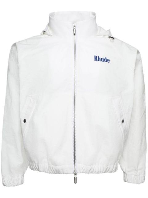 logo-print hoodied track jacket by RHUDE