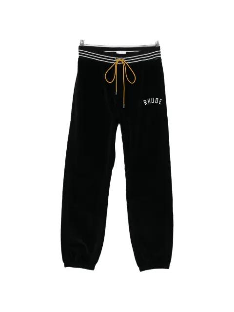 logo velour track pants by RHUDE