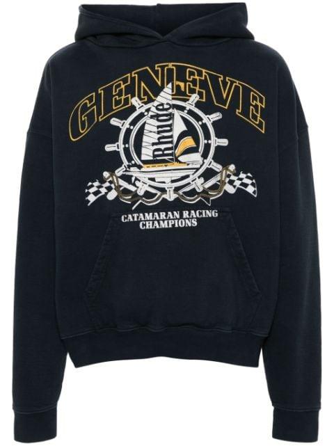 nautical-print cotton hoodie by RHUDE