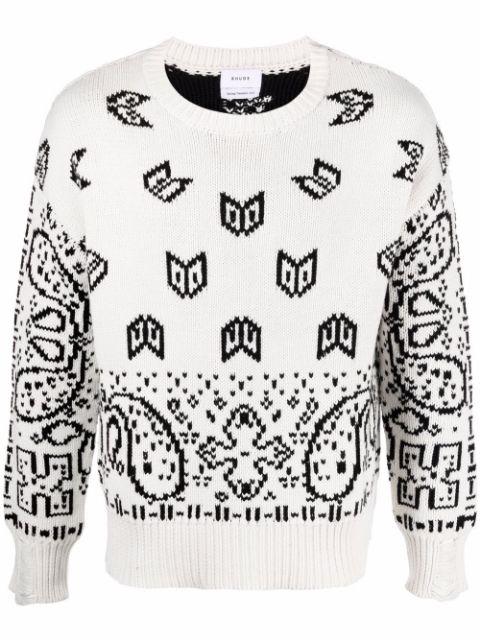 paisley-print cotton jumper by RHUDE