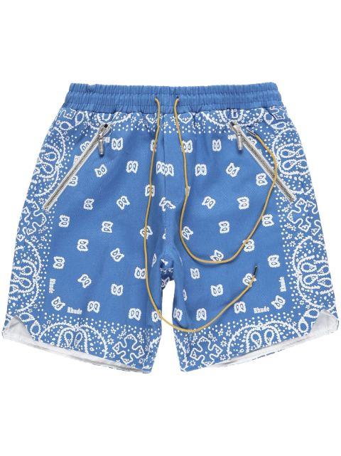 paisley-print deck shorts by RHUDE