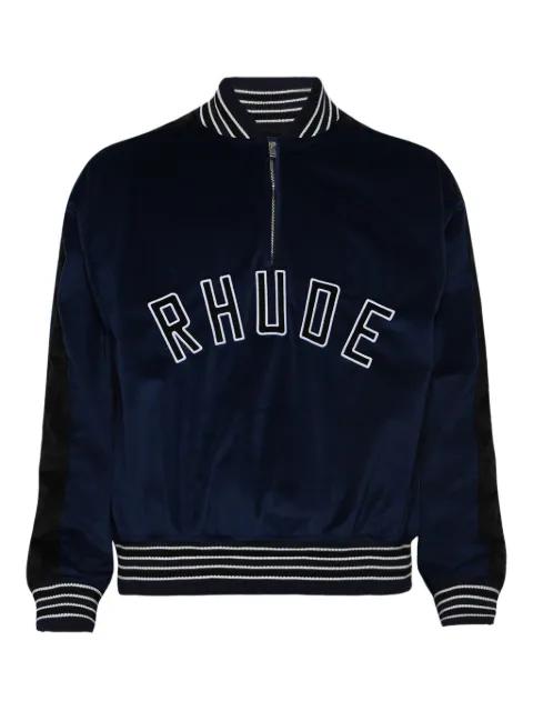 quarter-zip varsity jacket by RHUDE