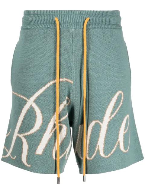 script-logo knitted shorts by RHUDE