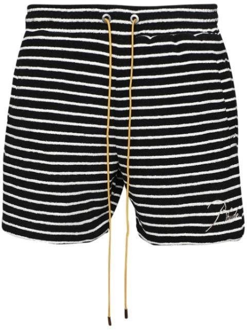 striped terry-cloth shorts by RHUDE