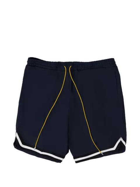 twill striped-trim mini shorts by RHUDE