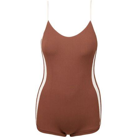 Lily Rib Cross Back Surf Short One-Piece Swimsuit by RHYTHM