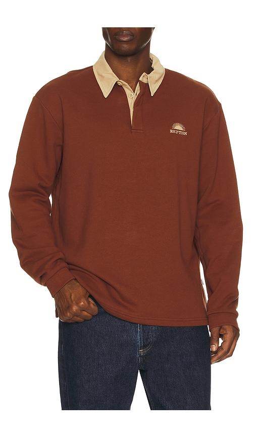 Rhythm Heritage Bloom Rugby Polo in Brown by RHYTHM