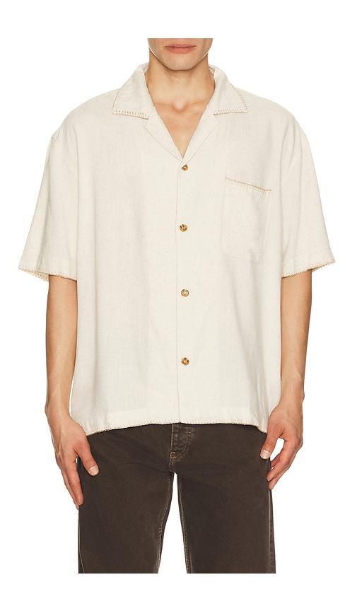 Rhythm Relaxed Whip Stitch Shirt in Cream by RHYTHM