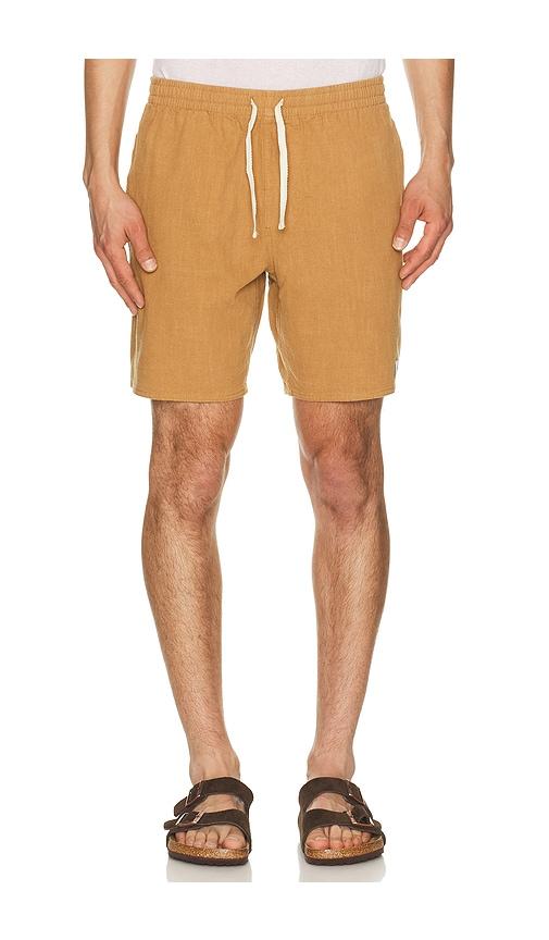 Rhythm Textured Linen Jam Short in Brown by RHYTHM