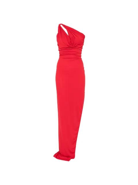 Aaliyah one-shoulder draped maxi gown by RICK OWENS