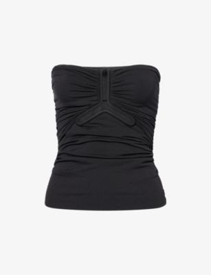 Alannah Cut-Out Woven Bustier Top by RICK OWENS