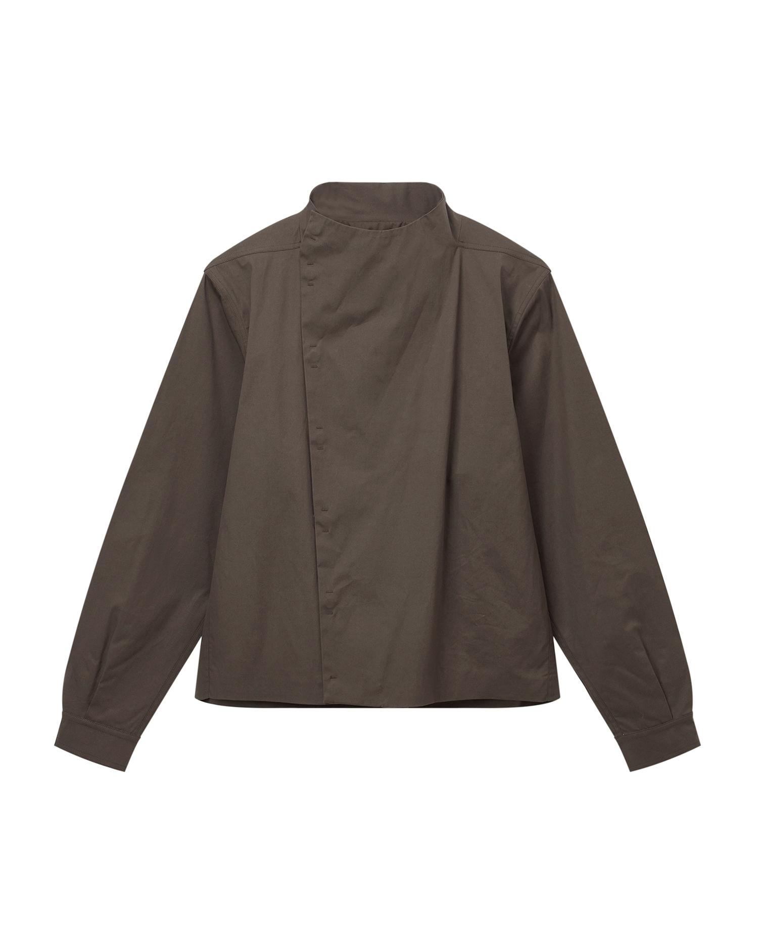 Asymmetric collarless shirt by RICK OWENS