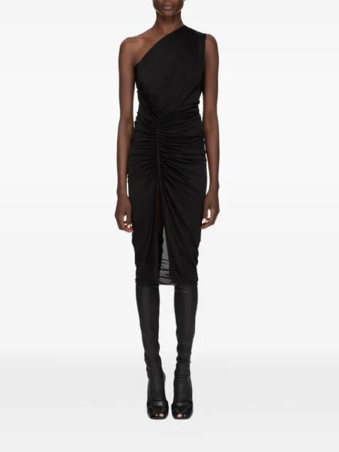 Avra one-shoulder ruched-detail dress by RICK OWENS