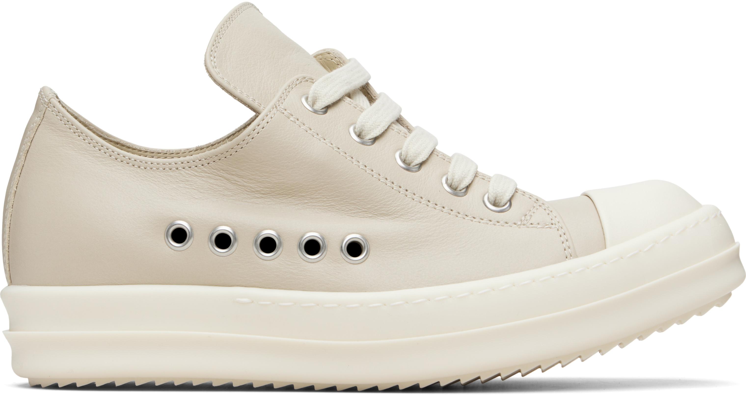 Beige Temple Extreme Low Sneakers by RICK OWENS