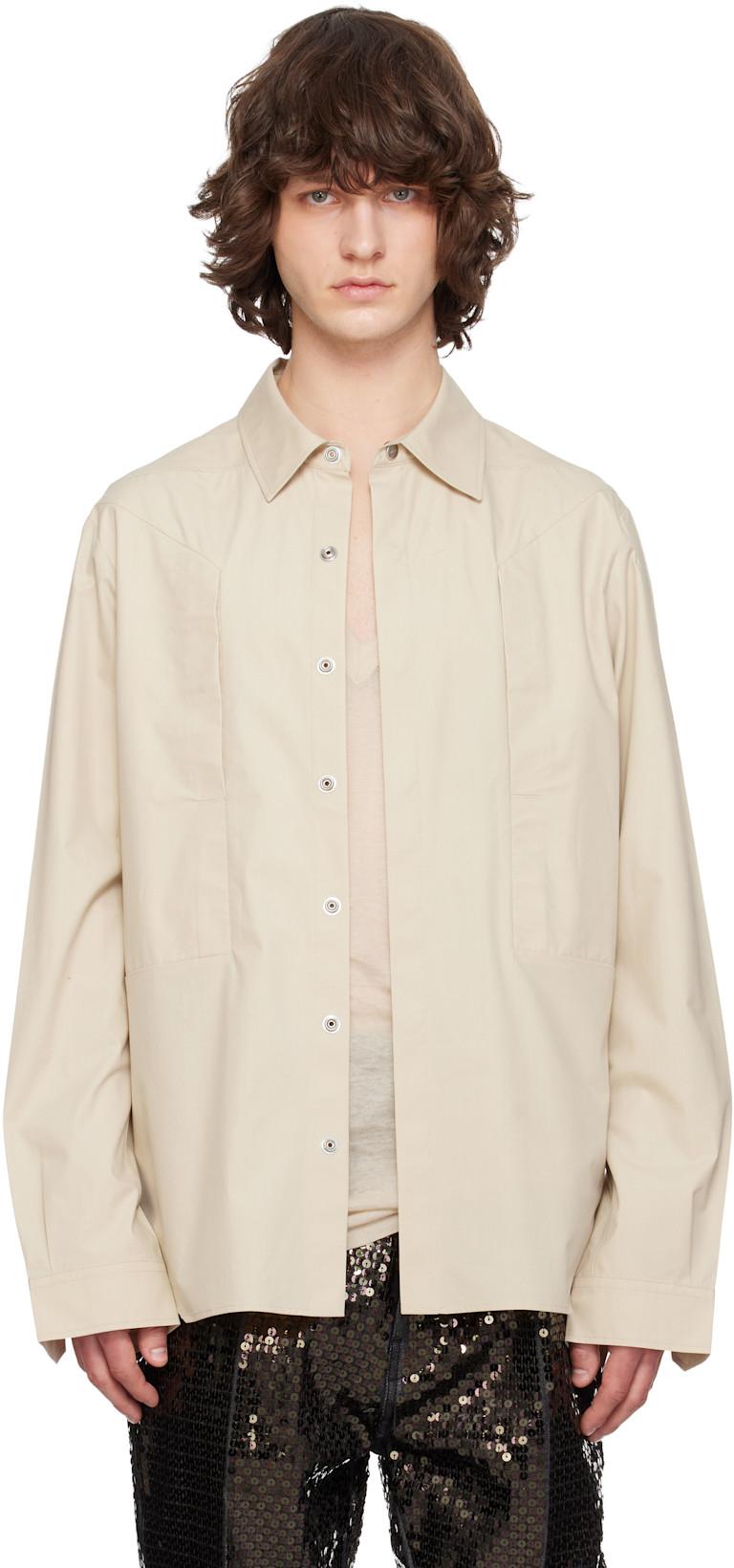 Beige Temple Fogpocket Overshirt by RICK OWENS