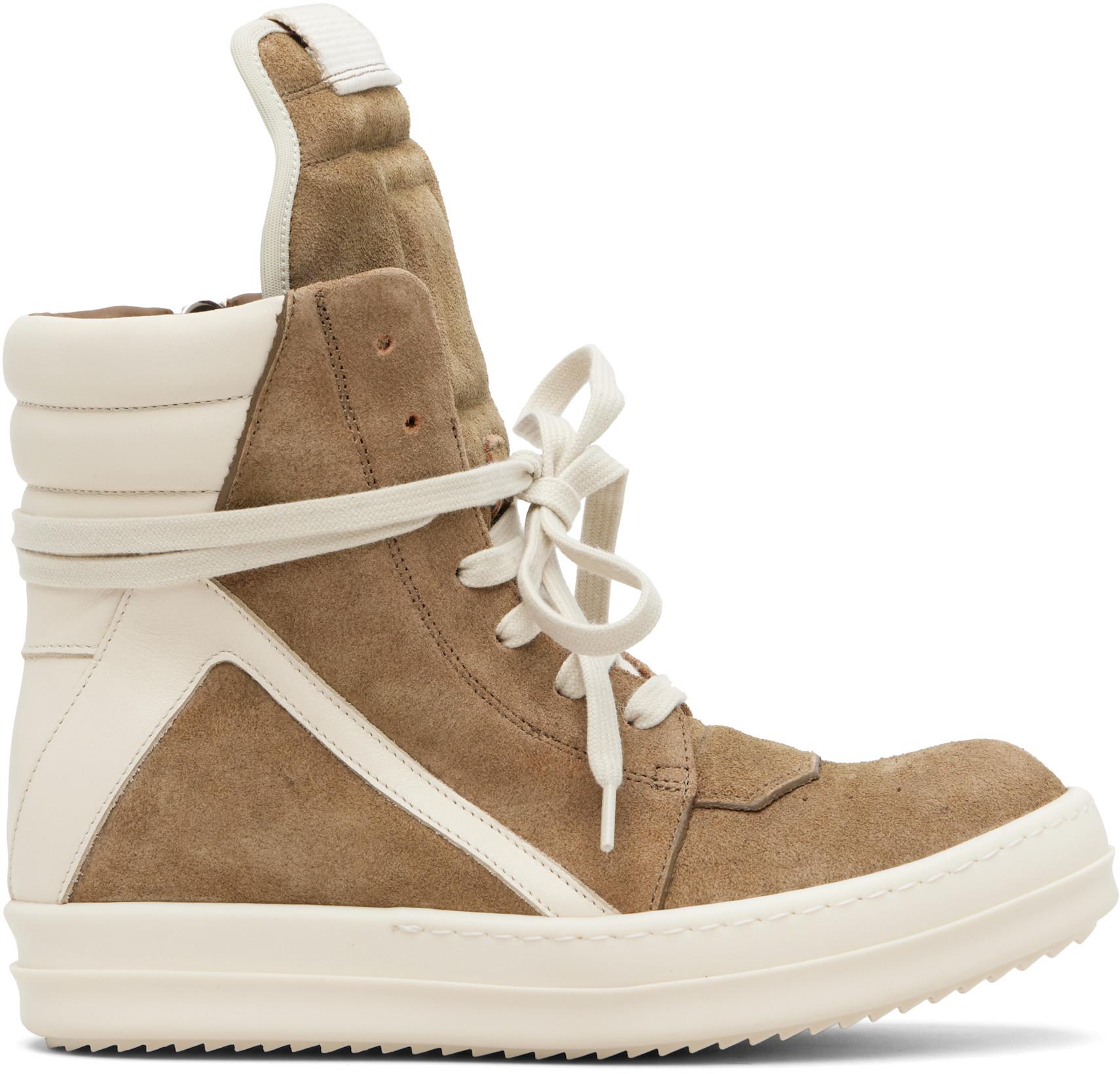 Beige Temple Geobasket Sneakers by RICK OWENS