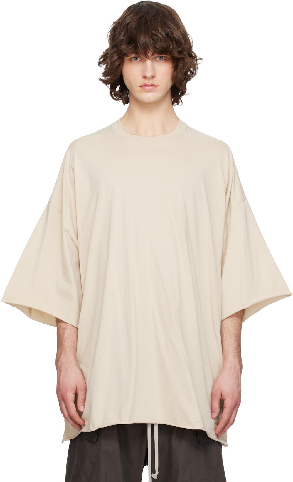 Beige Temple Tommy T-shirt by RICK OWENS
