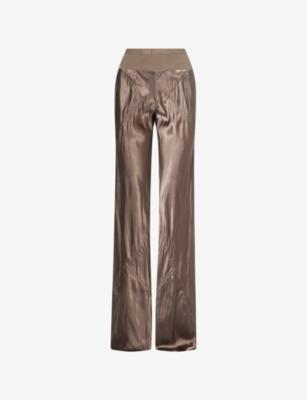 Bias Panelled Straight-Leg Satin Trousers by RICK OWENS