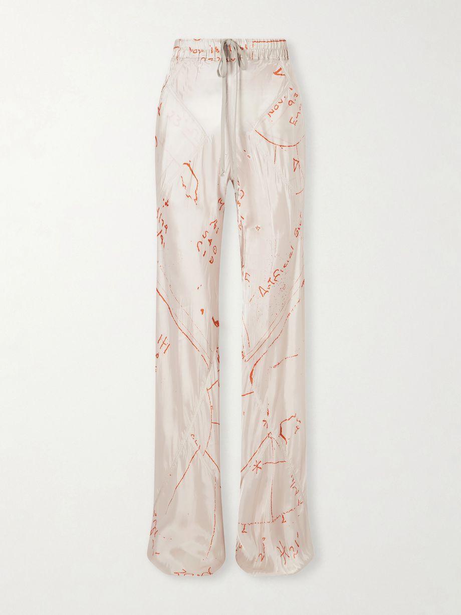 Bias paneled printed satin pants by RICK OWENS