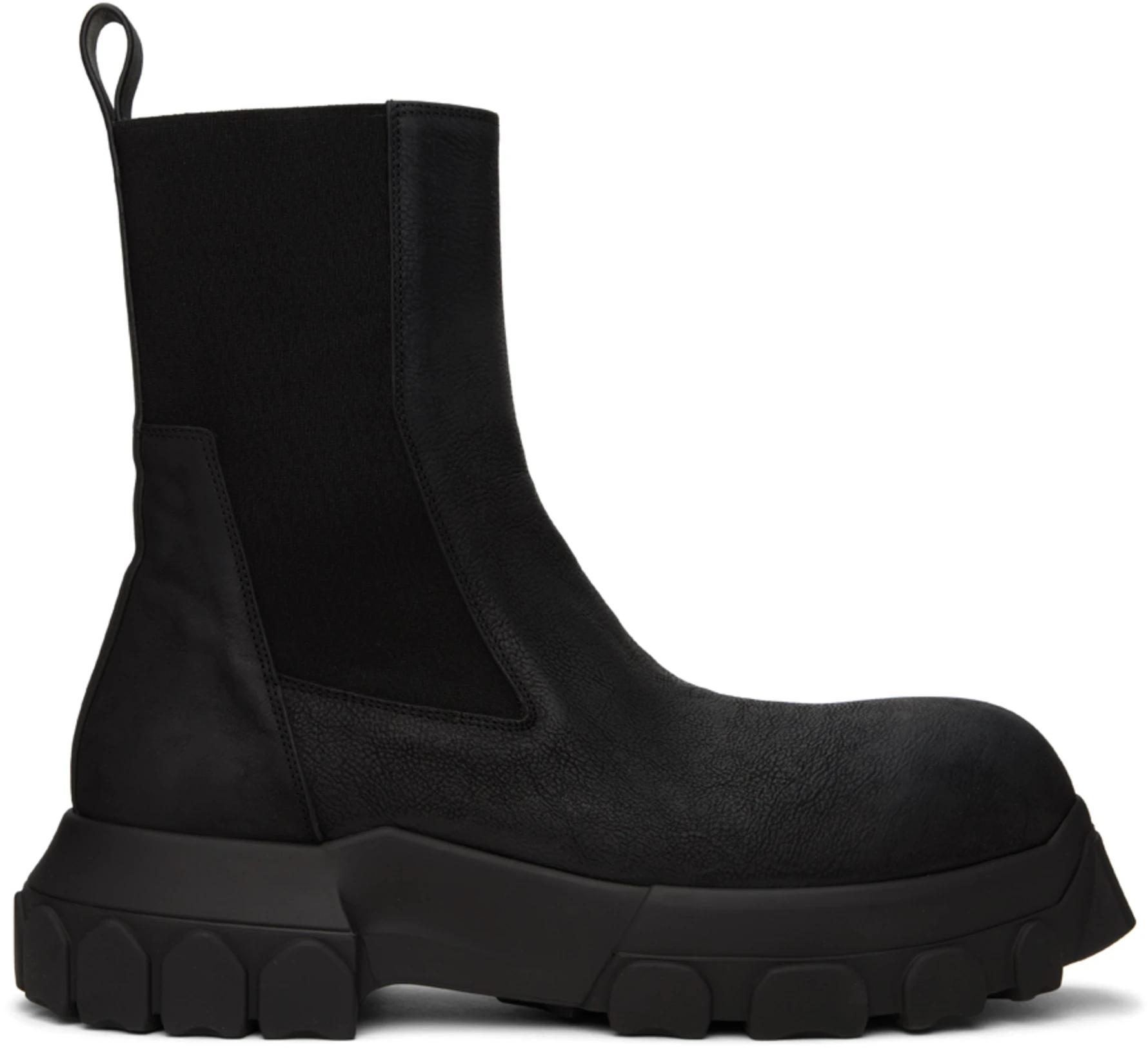Black Beatle Bozo Tractor Chelsea Boots by RICK OWENS