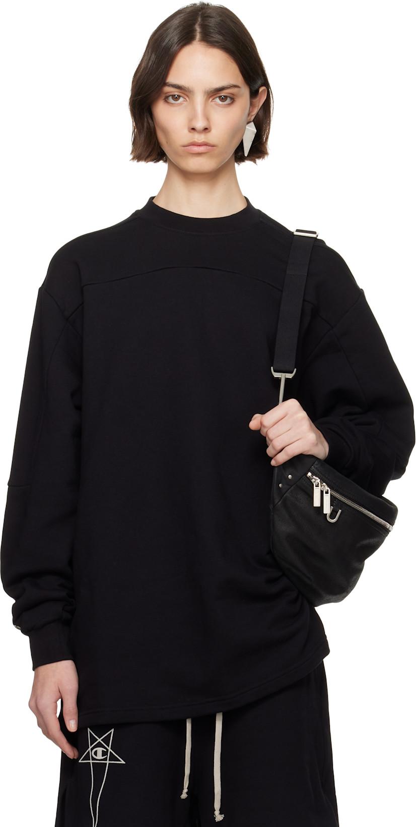 Black Champion Edition Girdered Sweatshirt by RICK OWENS
