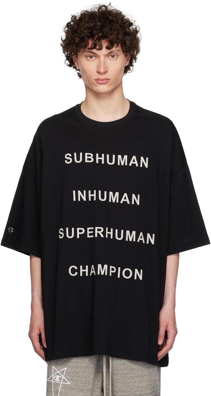 Black Champion Edition Tommy T-shirt by RICK OWENS