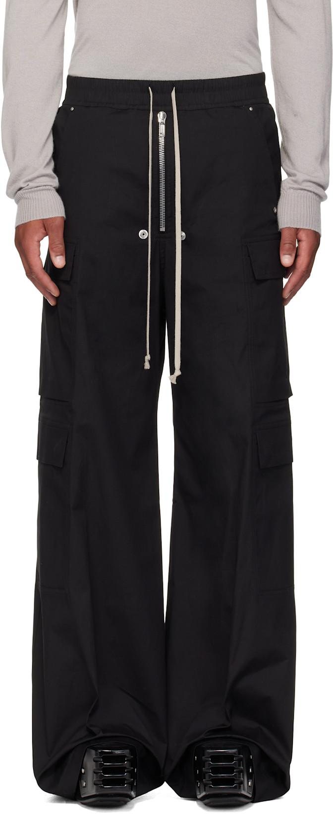 Black Concordians Cargobelas Cargo Pants by RICK OWENS