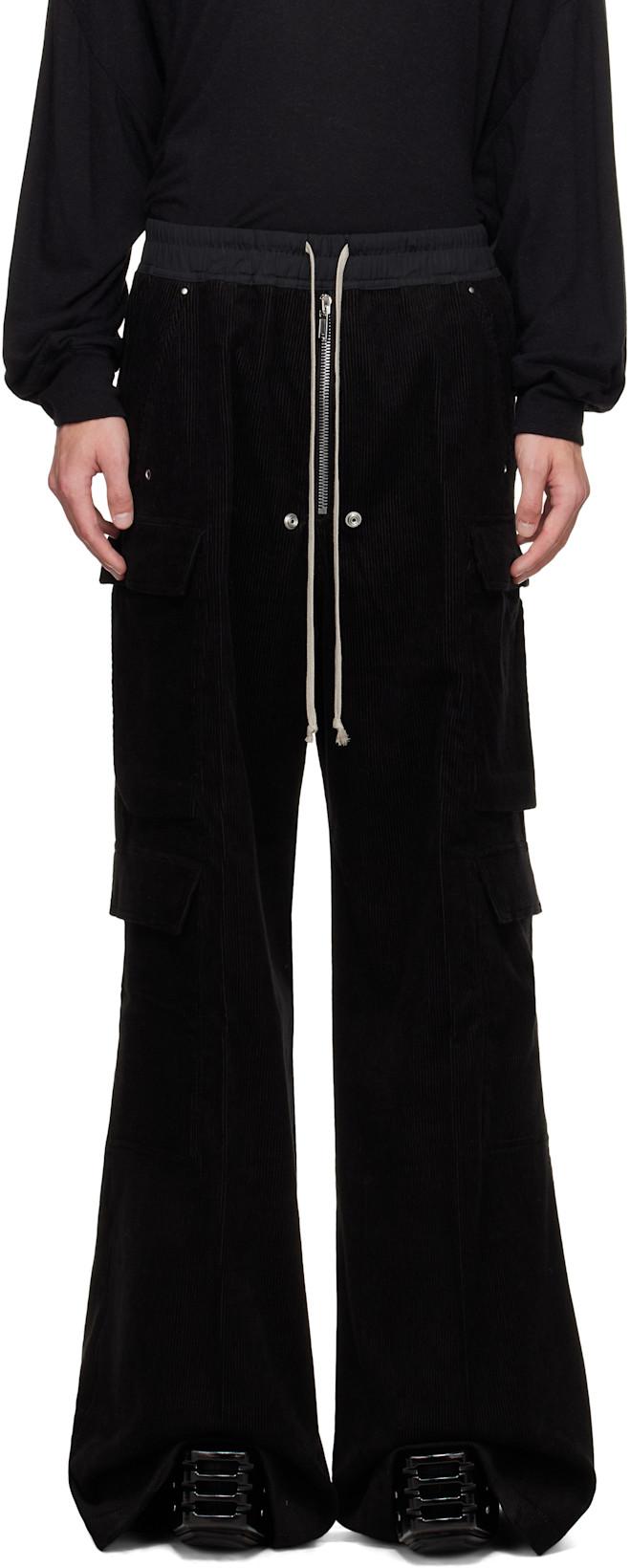 Black Concordians Cargobelas Cargo Pants by RICK OWENS