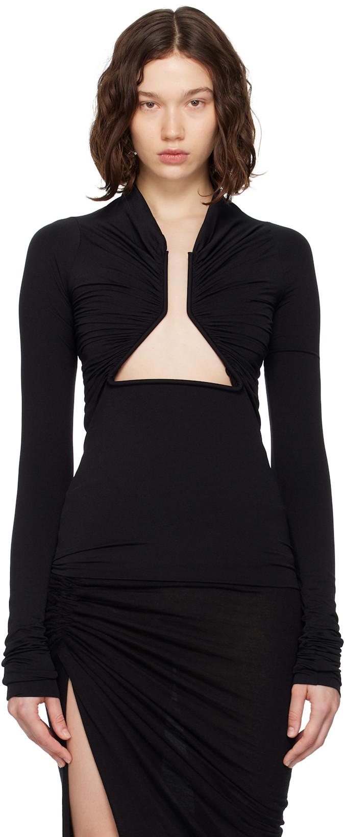 Black Concordians Double Allanah Prong Top by RICK OWENS