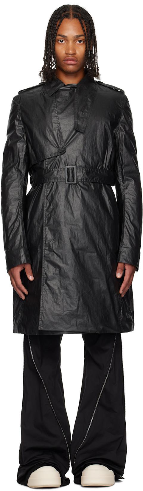 Black Concordians Mastrotrench Trench Coat by RICK OWENS