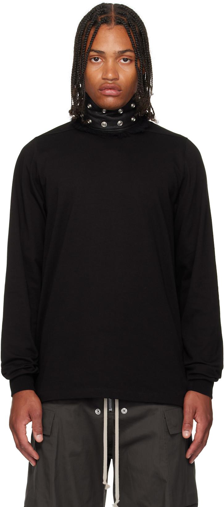 Black Concordians Short Crewneck LS T-shirt by RICK OWENS