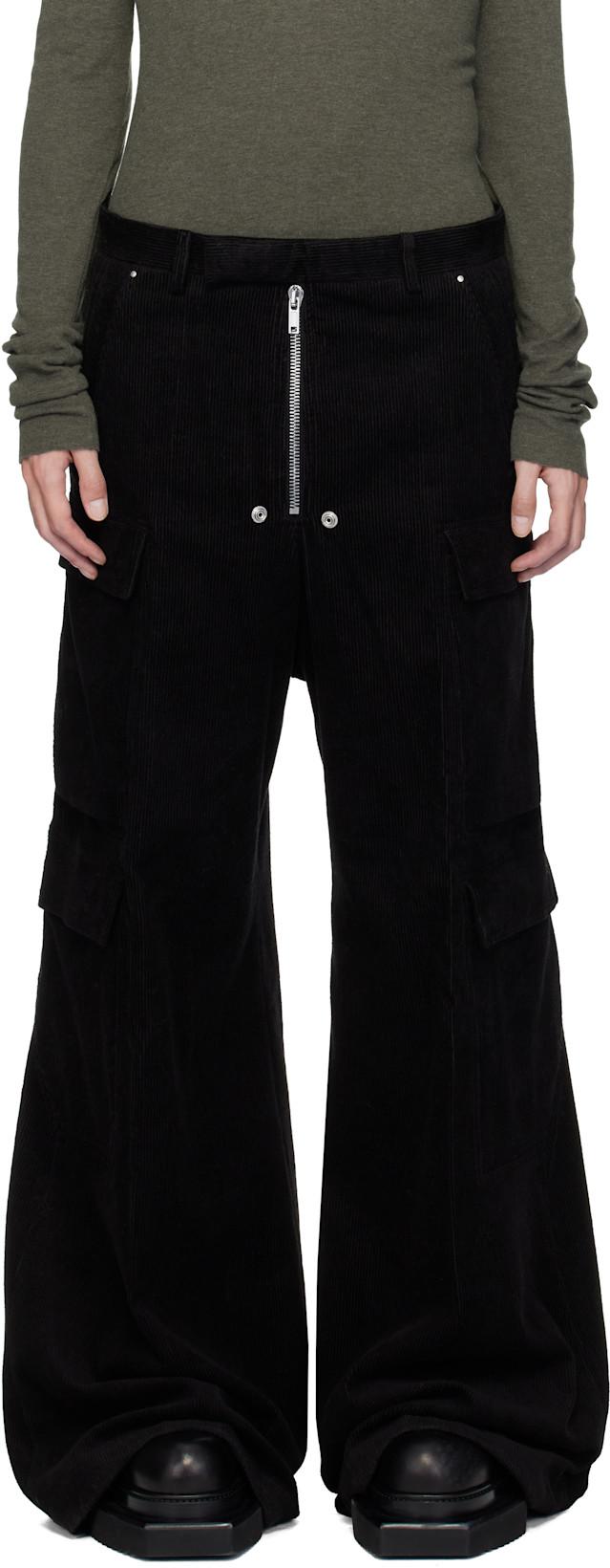 Black Concordians Tailored Cargobelas Cargo Pants by RICK OWENS