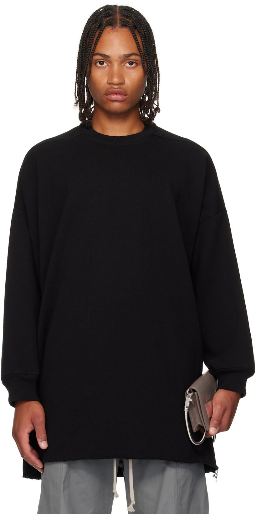 Black Concordians Tommy LS Sweatshirt by RICK OWENS