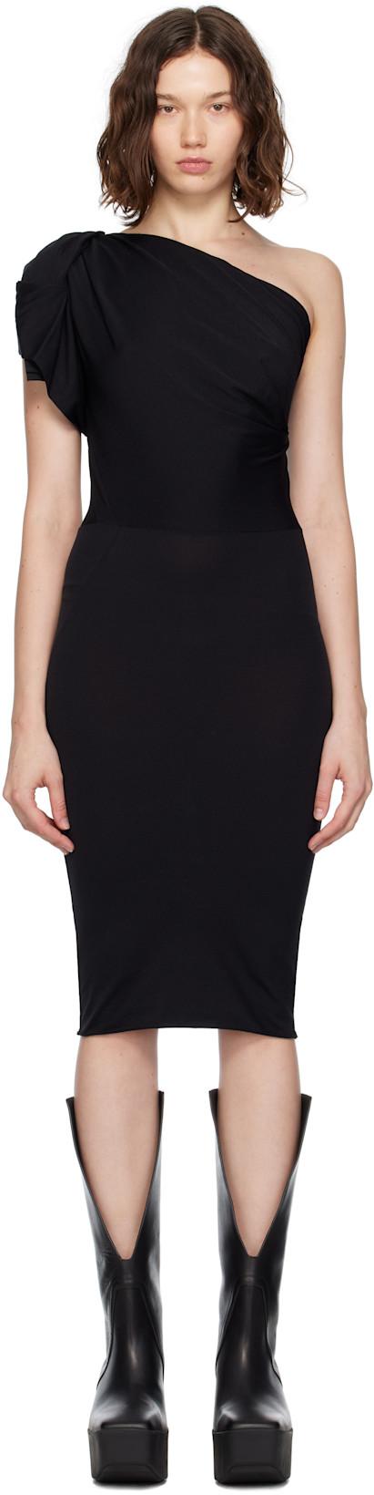 Black Concordians Twist Minidress by RICK OWENS