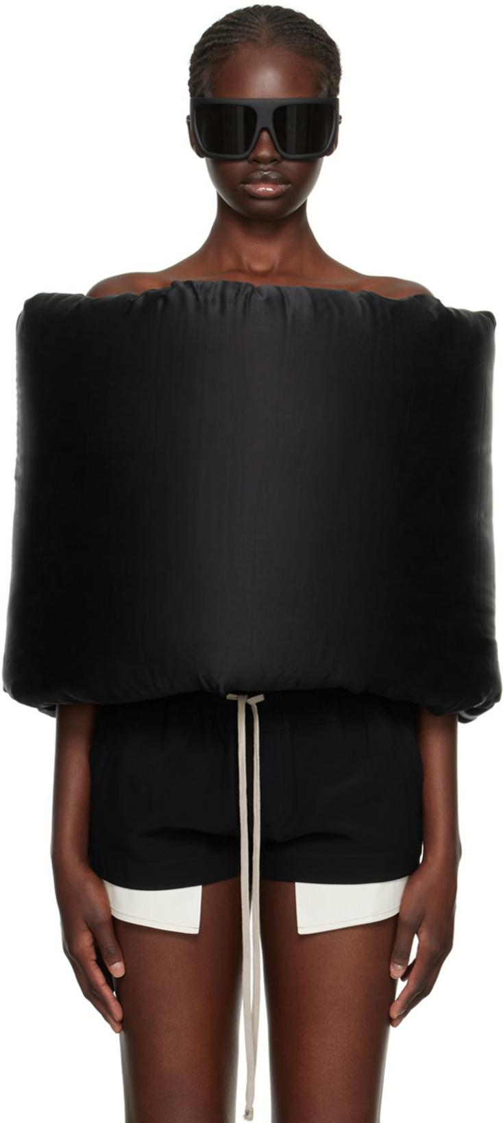 Black Donut Down Scarf by RICK OWENS