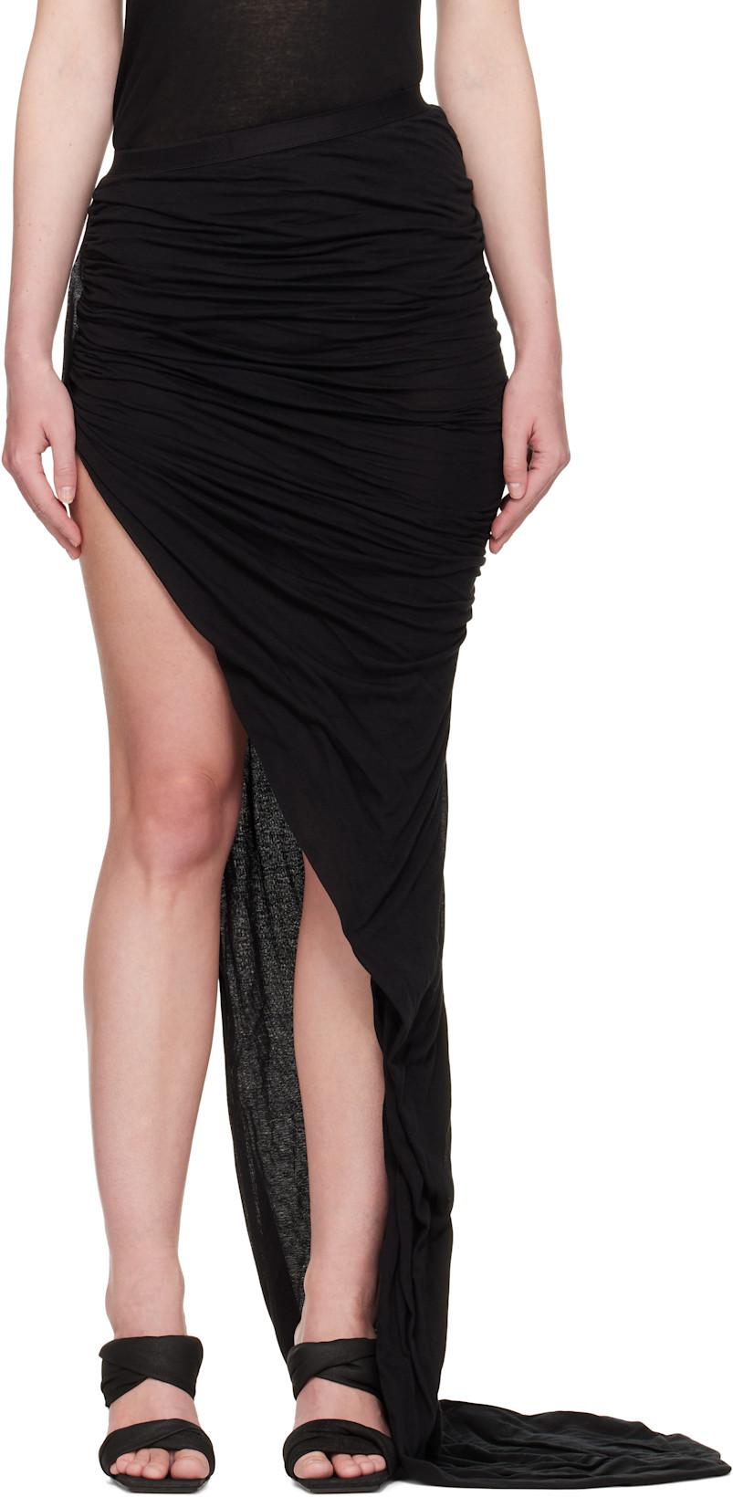 Black Hollywood Edfu Maxi Skirt by RICK OWENS