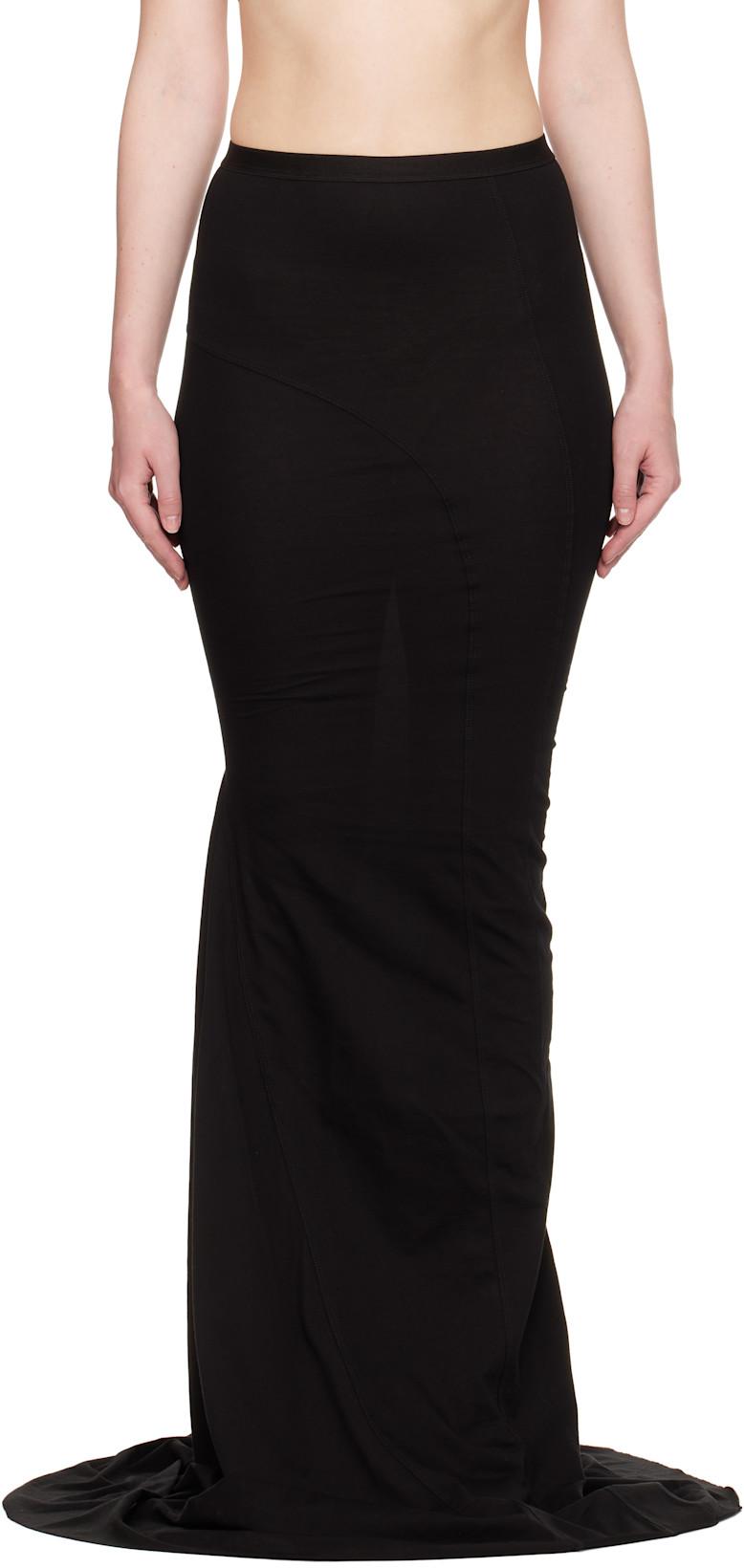 Black Hollywood Lido Maxi Skirt by RICK OWENS