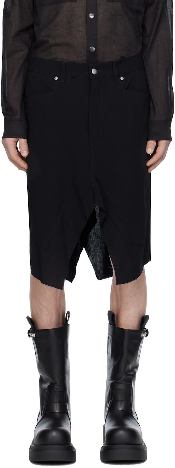 Black Hollywood Slivered Skirt by RICK OWENS