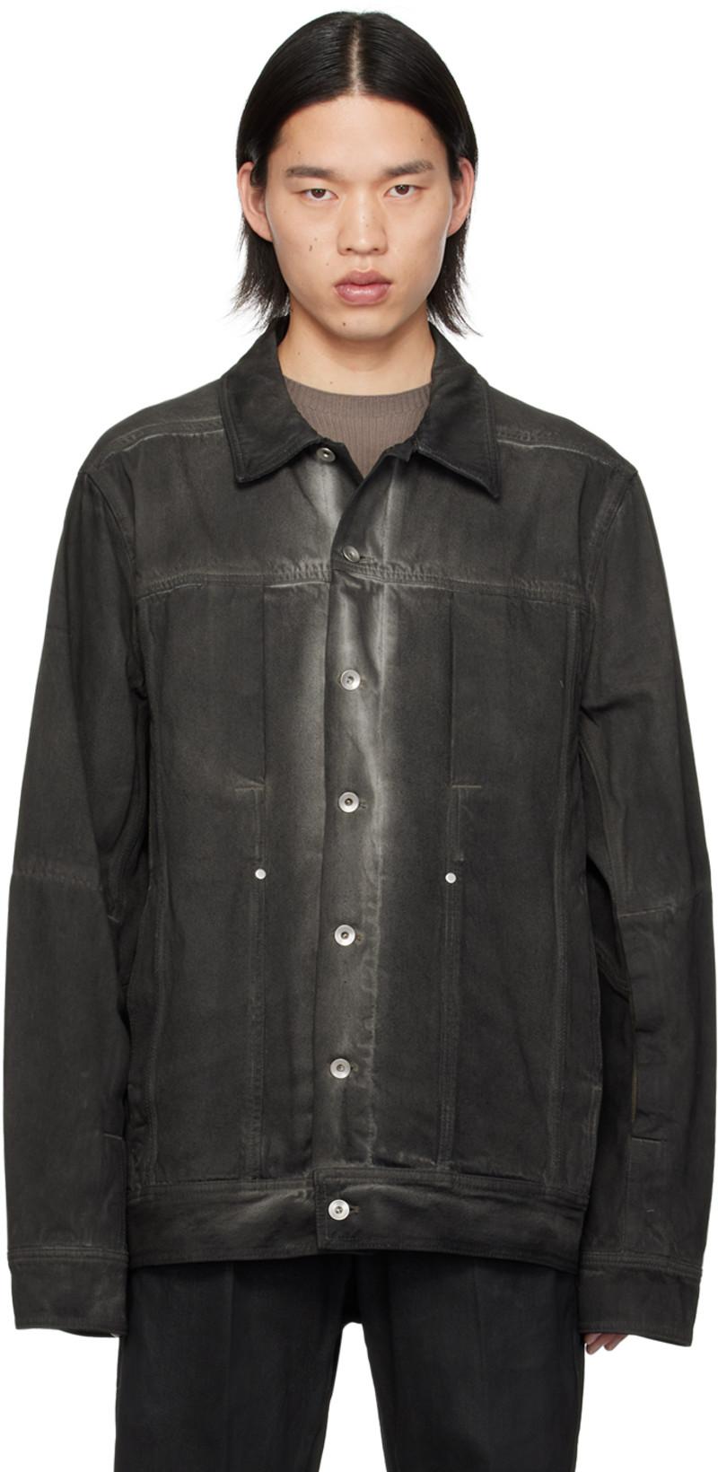 Black Lido Worker Denim Jacket by RICK OWENS