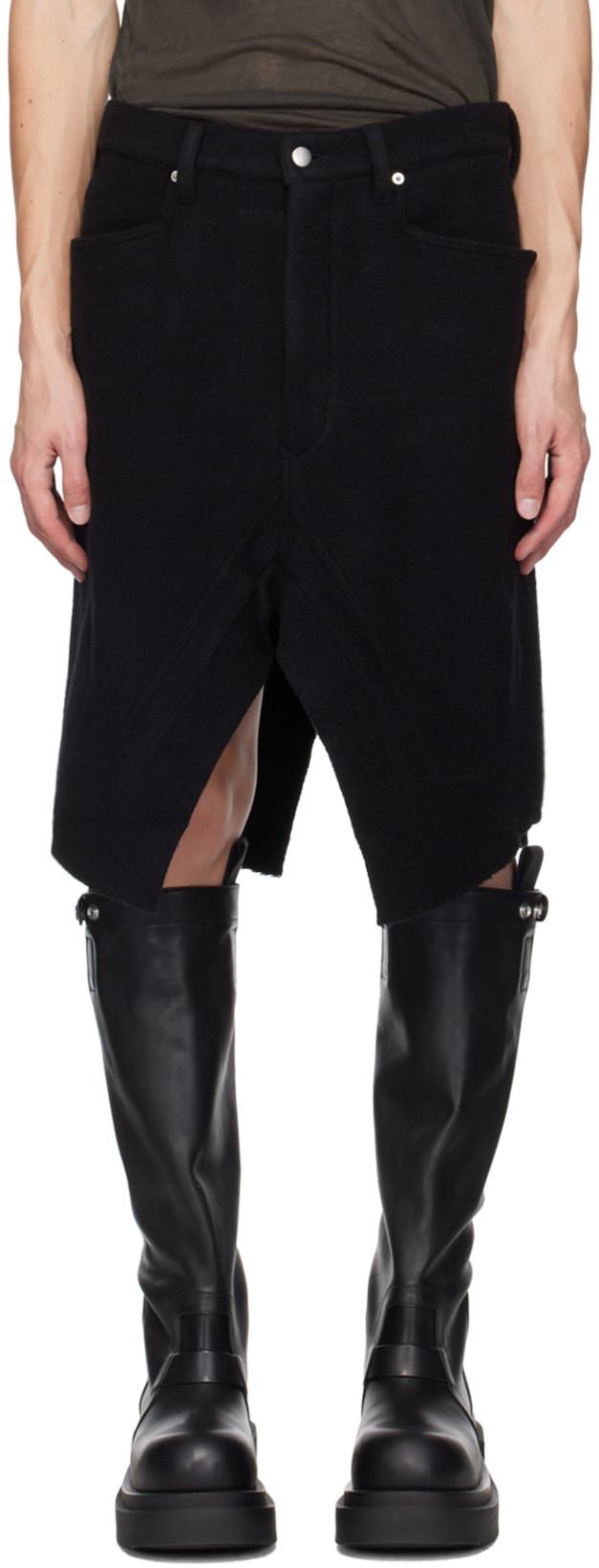 Black Lodenette Skirt by RICK OWENS