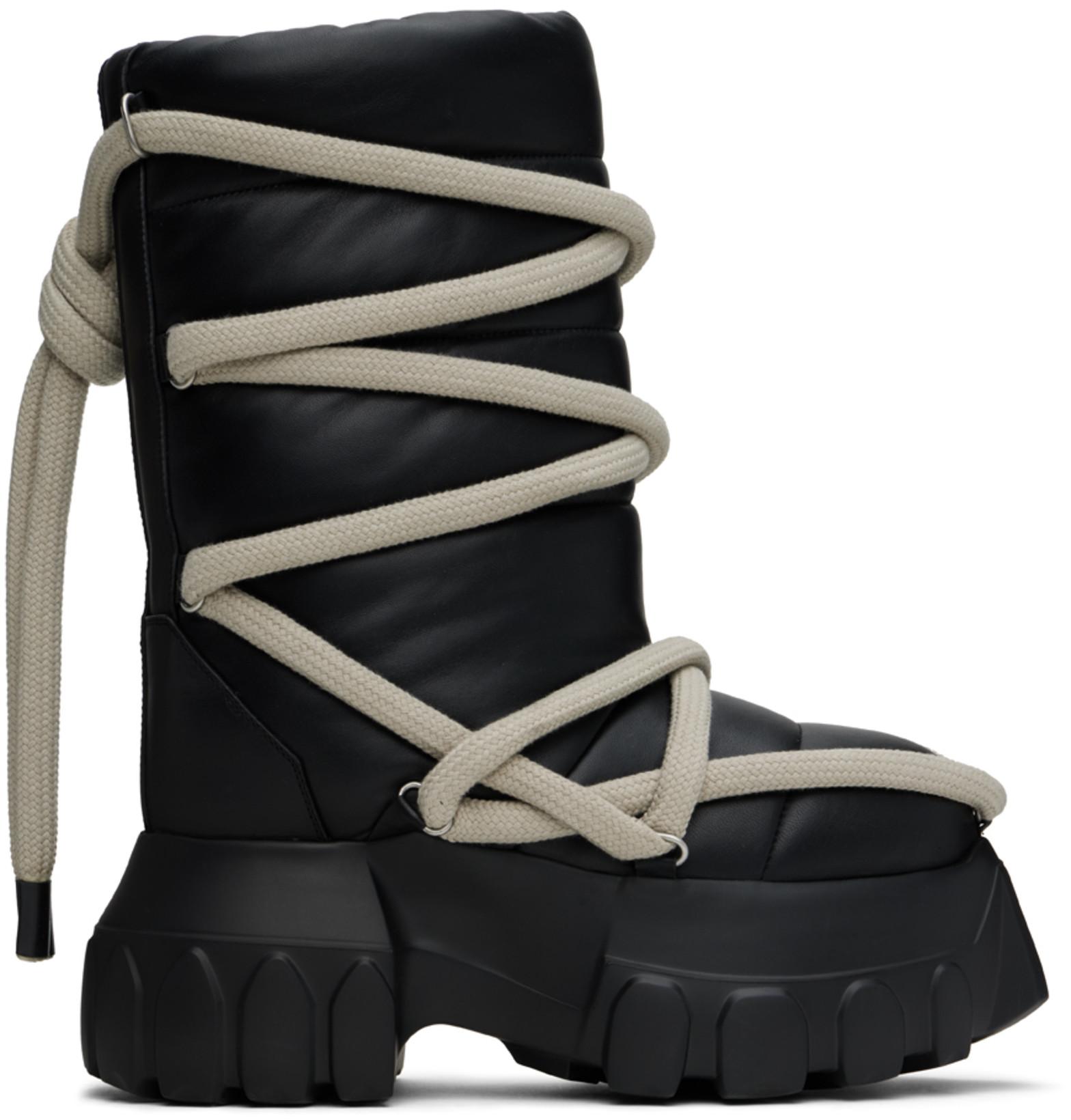 Black Porterville Lunar Mega Tractor Boots by RICK OWENS Black Porterville Lunar Mega Tractor Boots by RICK OWENS