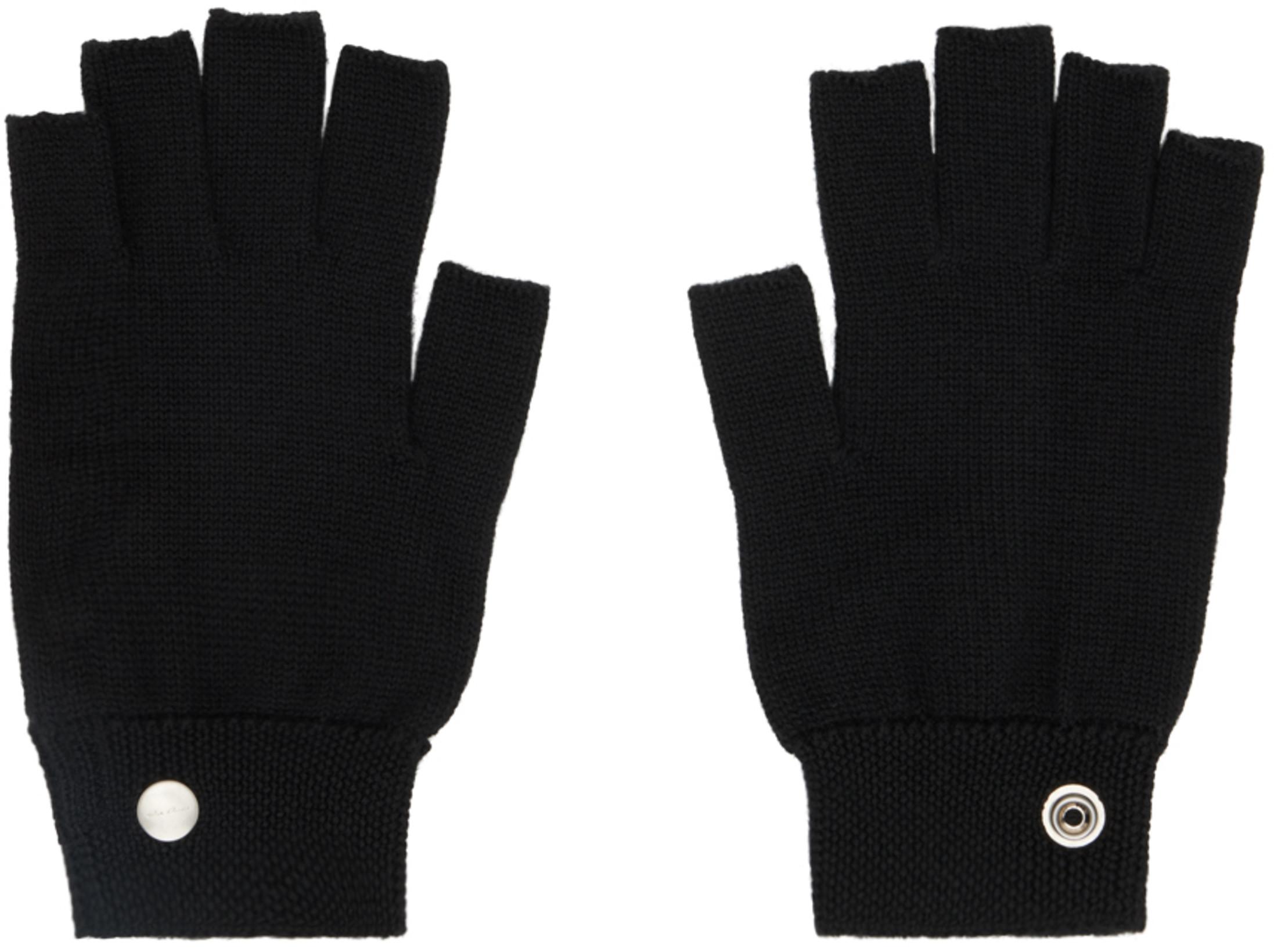 Black Porterville Touchscreen Gloves by RICK OWENS