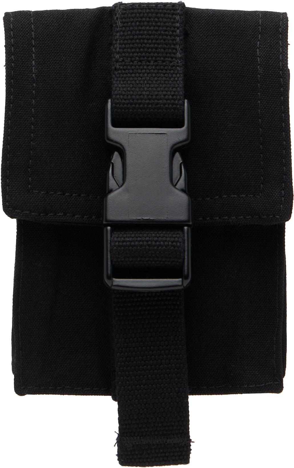 Black 'SUICIDE' Edition Temple Cigarette Pocket Pouch by RICK OWENS