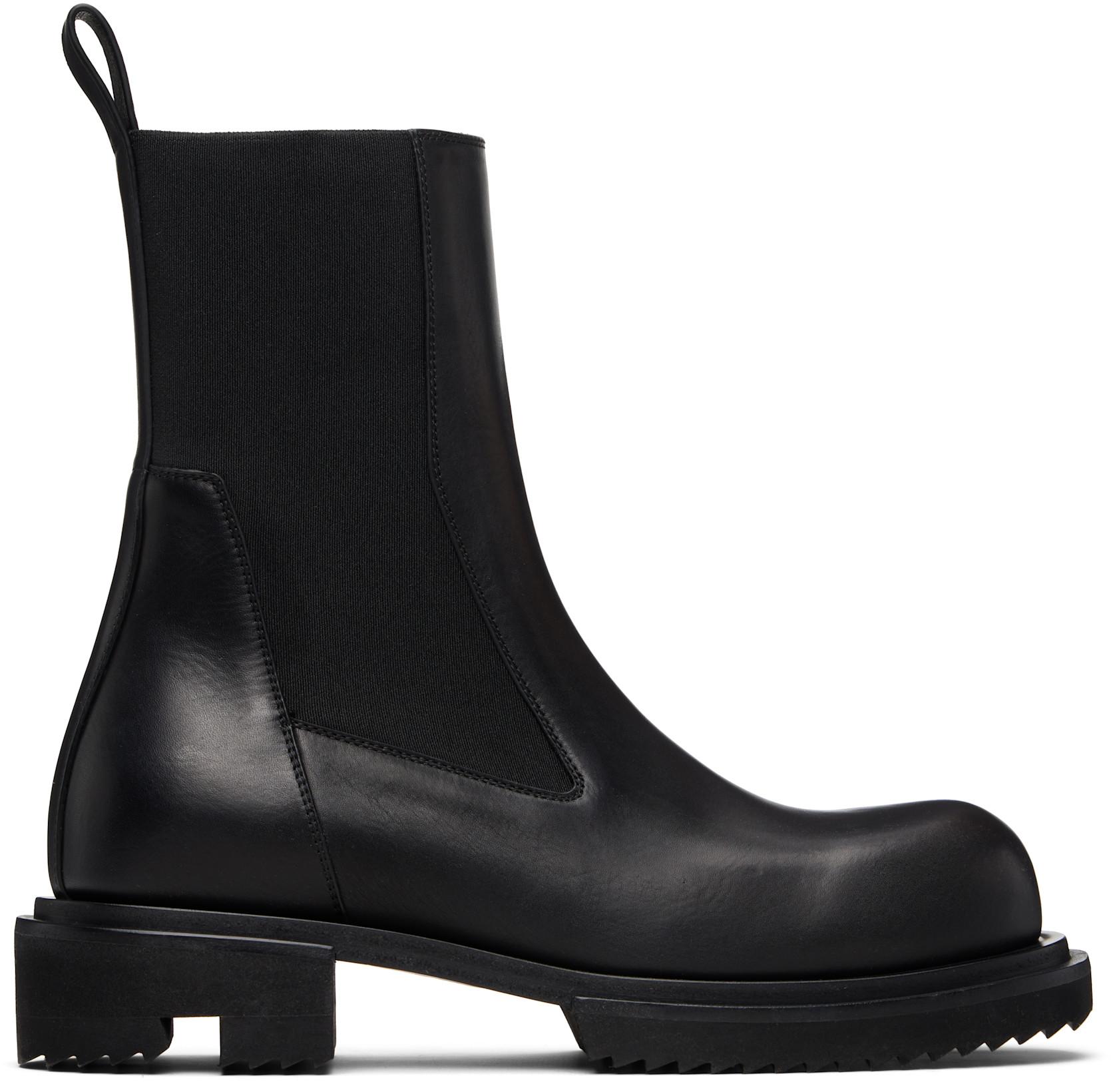 Black Temple Beatle Gabe Chelsea Boots by RICK OWENS