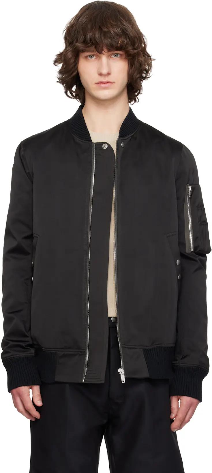 Black Temple Classic Flight Bomber Jacket by RICK OWENS