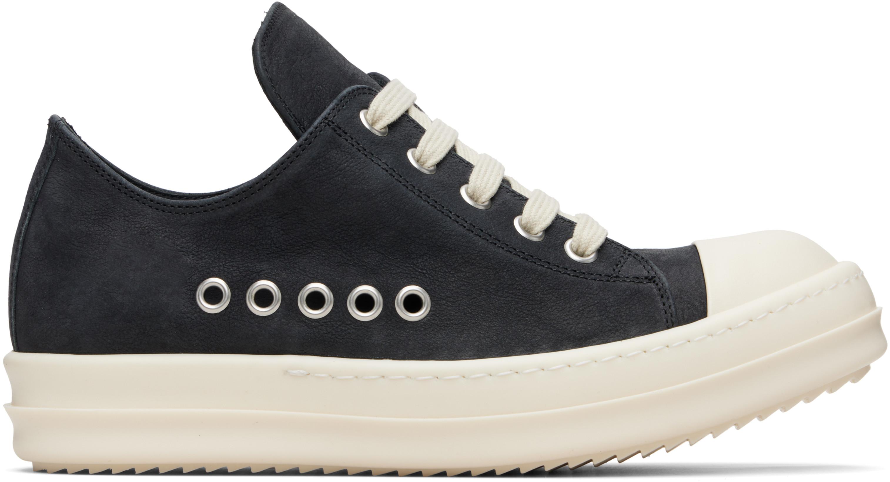 Black Temple Extreme Low Sneakers by RICK OWENS