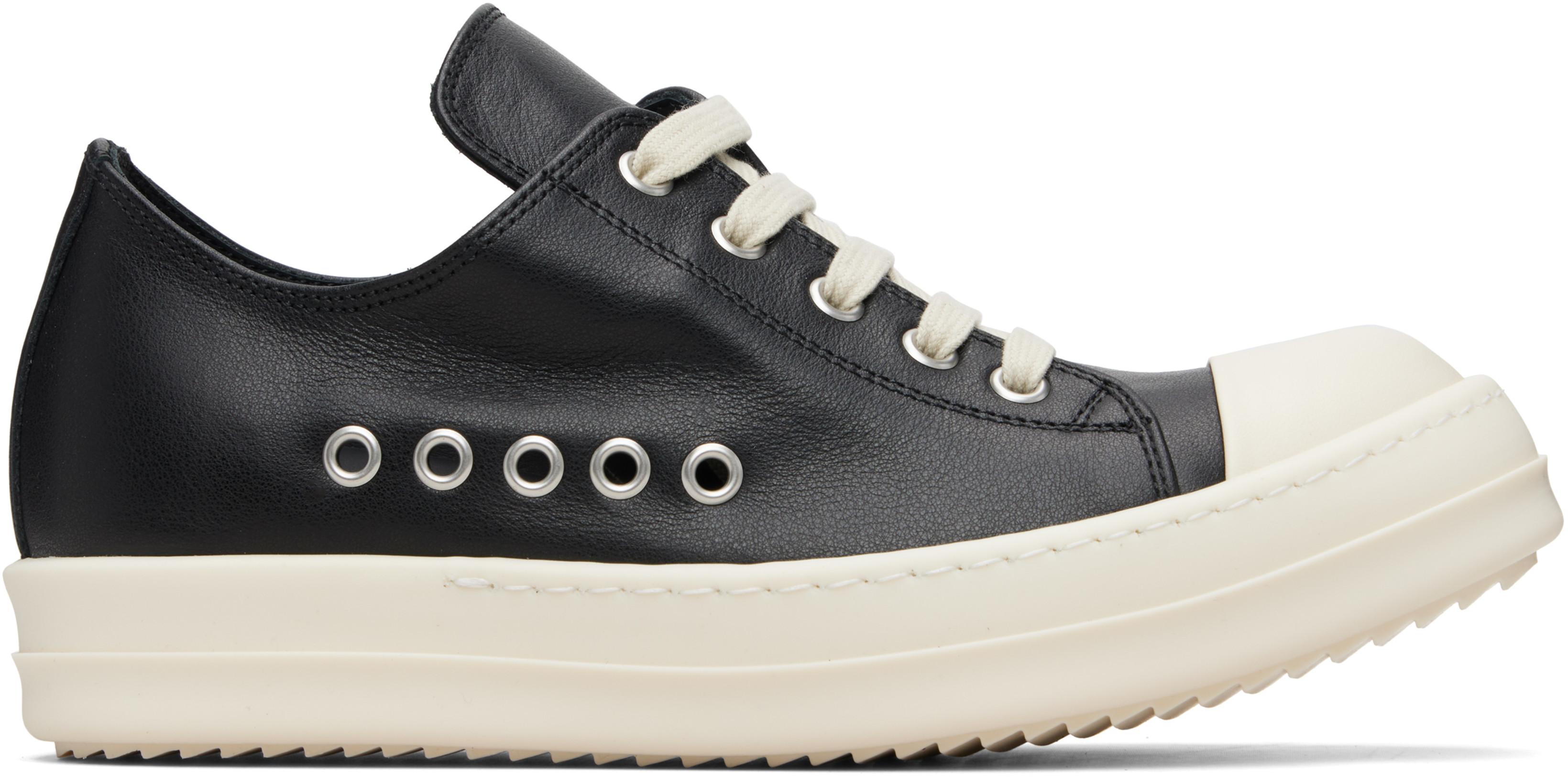 Black Temple Extreme Low Sneakers by RICK OWENS